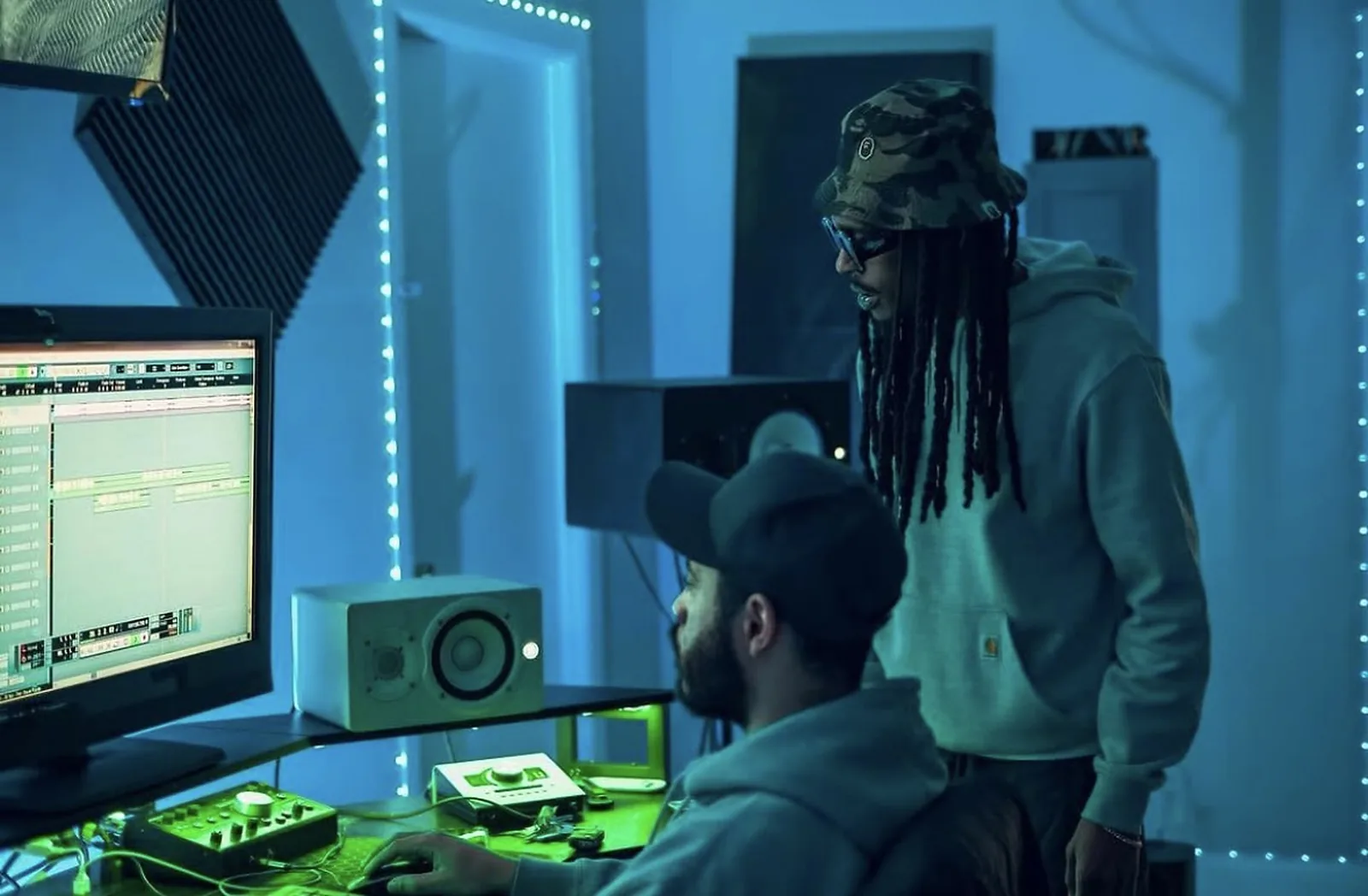 Philadelphia studio recording session with engineer and artist